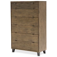 Coastal 6-Drawer Chest with Velvet-lined Drawers