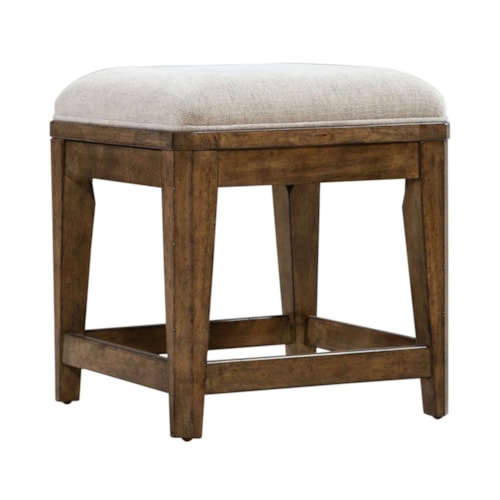 Transitional Upholstered Console Stool