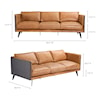 Moe's Home Collection Messina Messina Leather Sofa Cigare Tan Leather