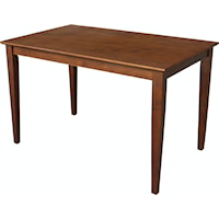 Transitional 30x48" Square Table with 30" Shaker Legs