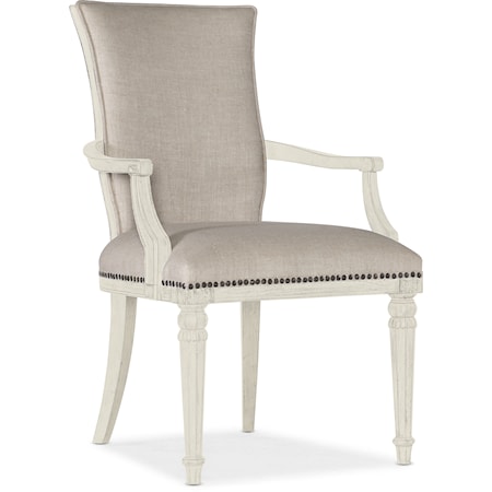 Transitional Upholstered Arm Chair with Nailhead Trim