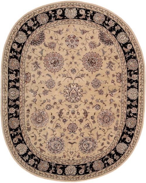 7'6" x 9'6" Oval Beige Oval Rug