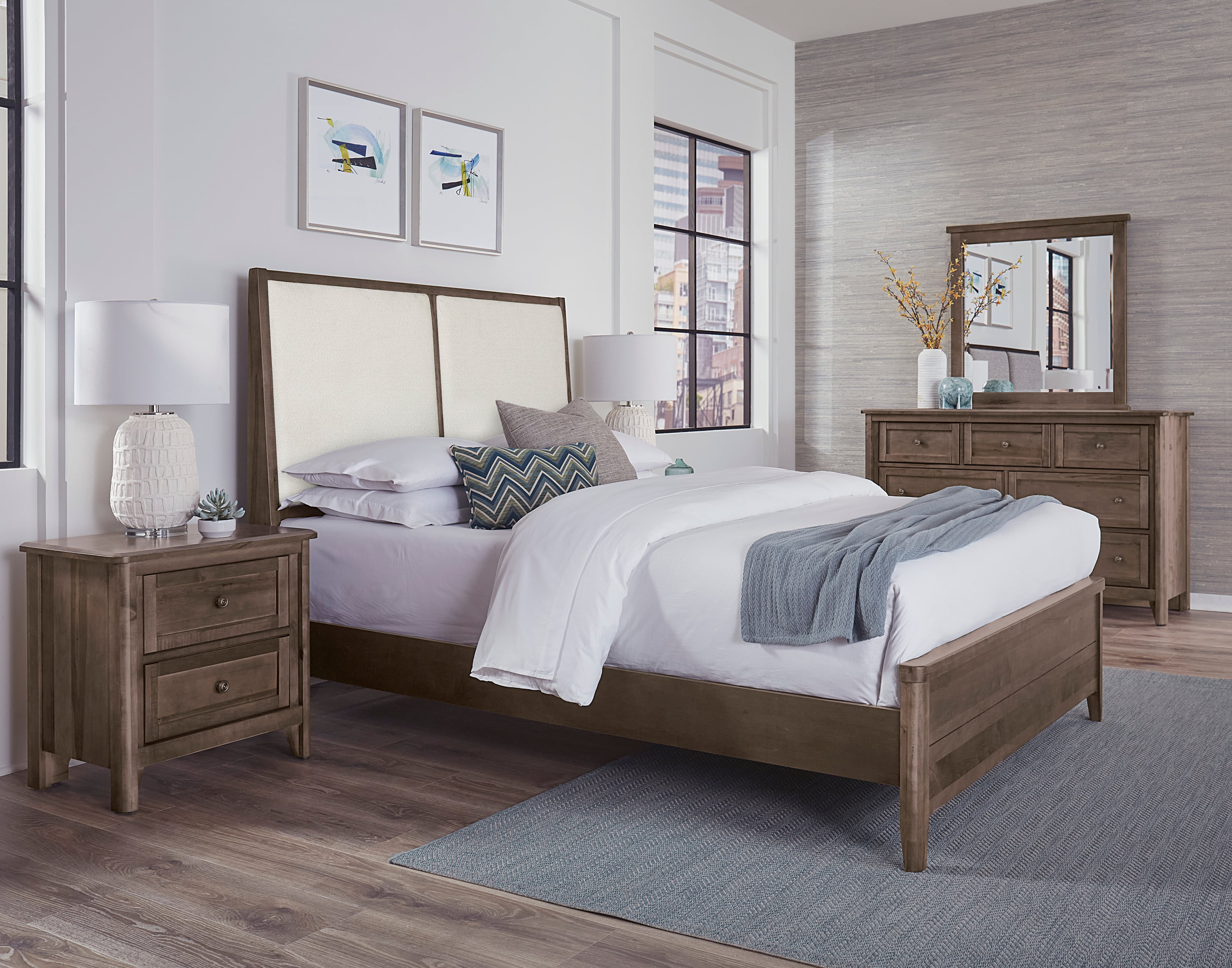 Queen Upholstered Panel Bed