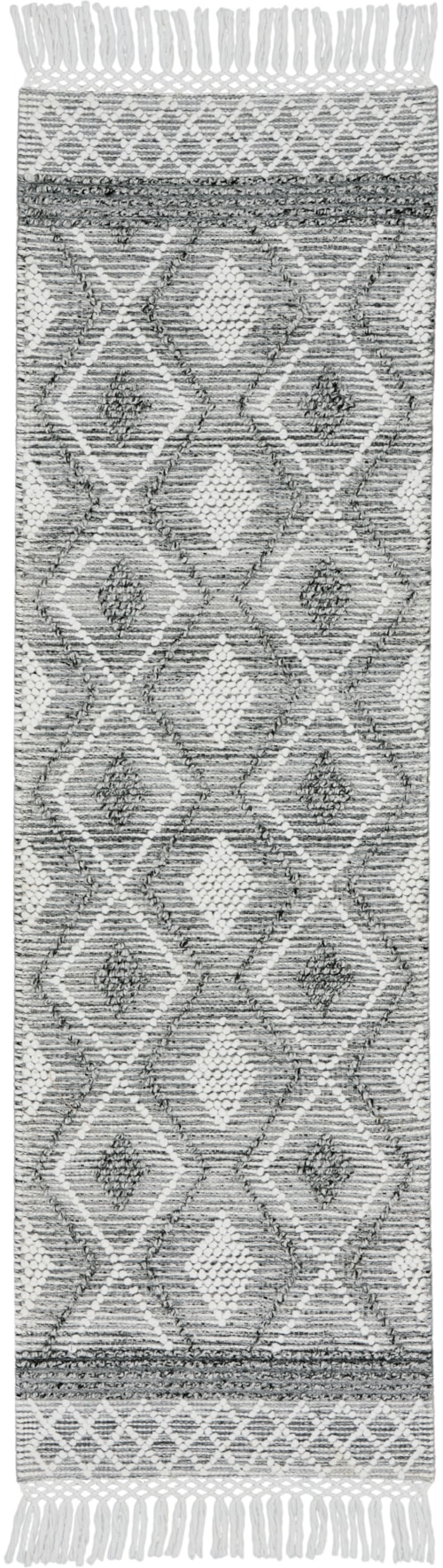 2'3" X 8' Grey/Ivory Runner Rug