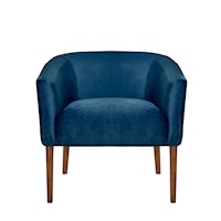 Transitional Channel Back Barrel Chair - Navy