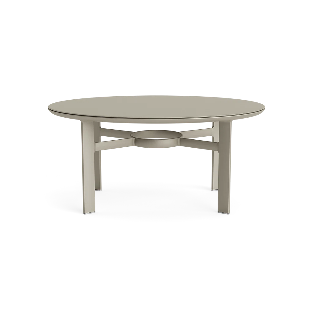 Modern 42" x 30" Ovate Aluminum Coffee Table