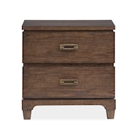Transitional 2-Drawer Nightstand with USB Ports & Outlets