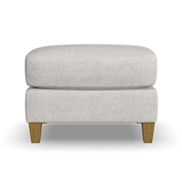 Traditional Rectangle Ottoman with Wood Legs