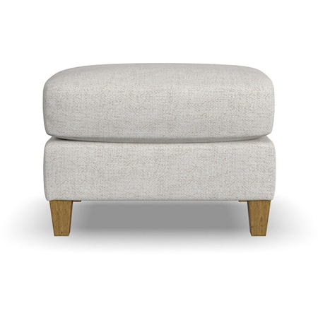 Traditional Rectangle Ottoman with Wood Legs