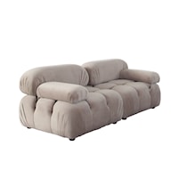 Paloma 2Pc Modular 74 Inch Sofa In Mink Tan Velvet