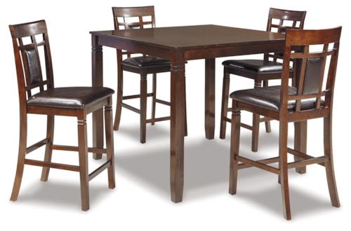 Counter Height Dining Table And Bar Stools (Set Of 5)