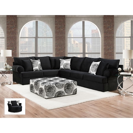 MIDNIGHT BLACK 2 PC SECTIONAL |