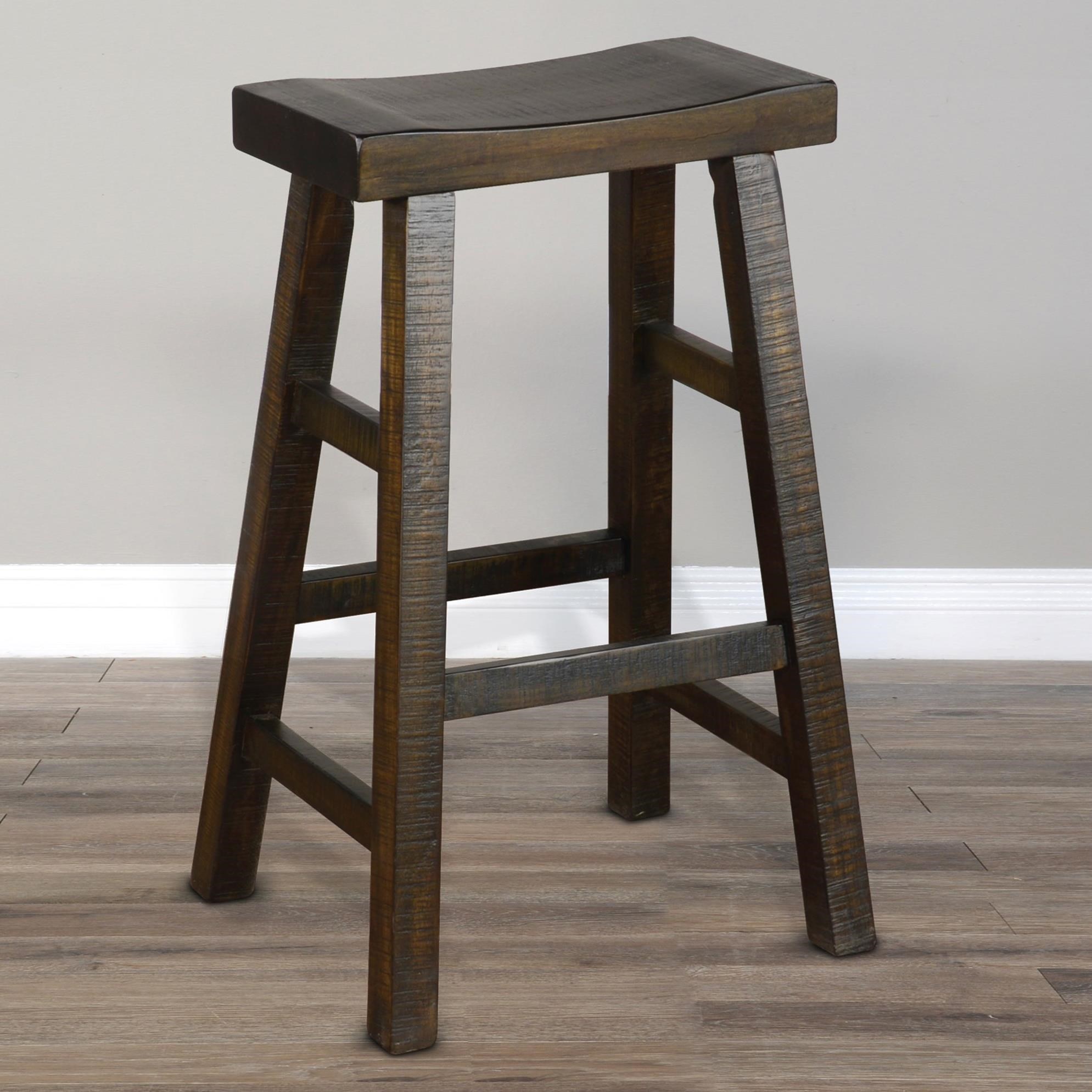 30"H Saddle Seat Stool, Wood Seat