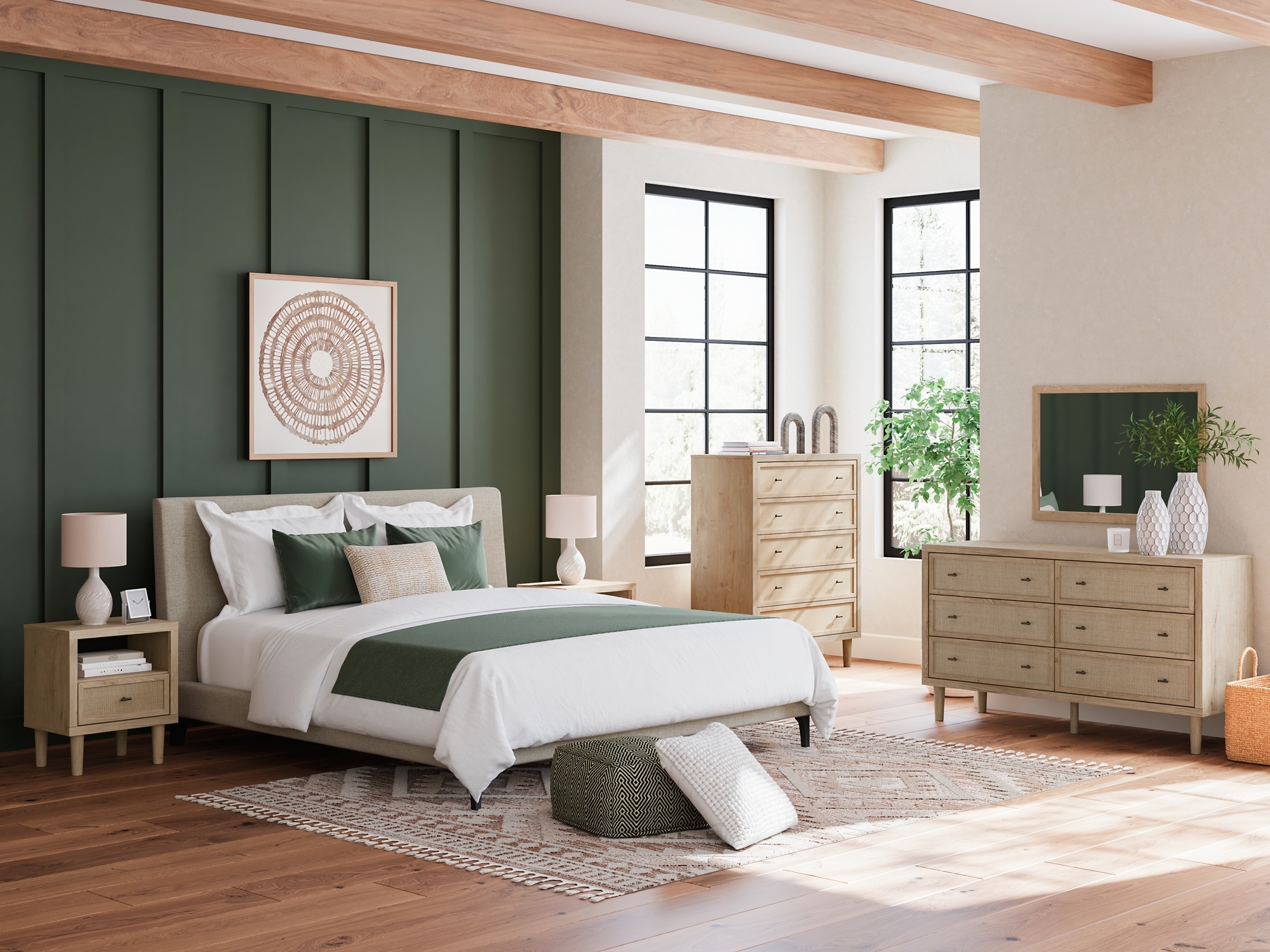 Signature Design by Ashley Cielden King Uph Bed W/roll Slats