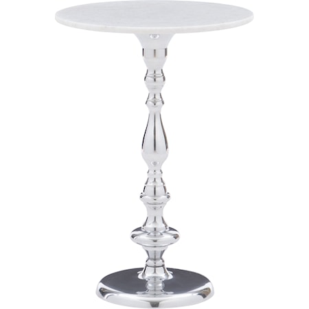 Transitional Silver Side Table