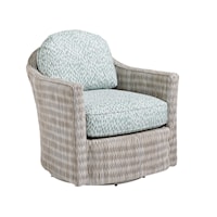 Outdoor Coastal Wicker Lounge Chair with Swivel & Cushions