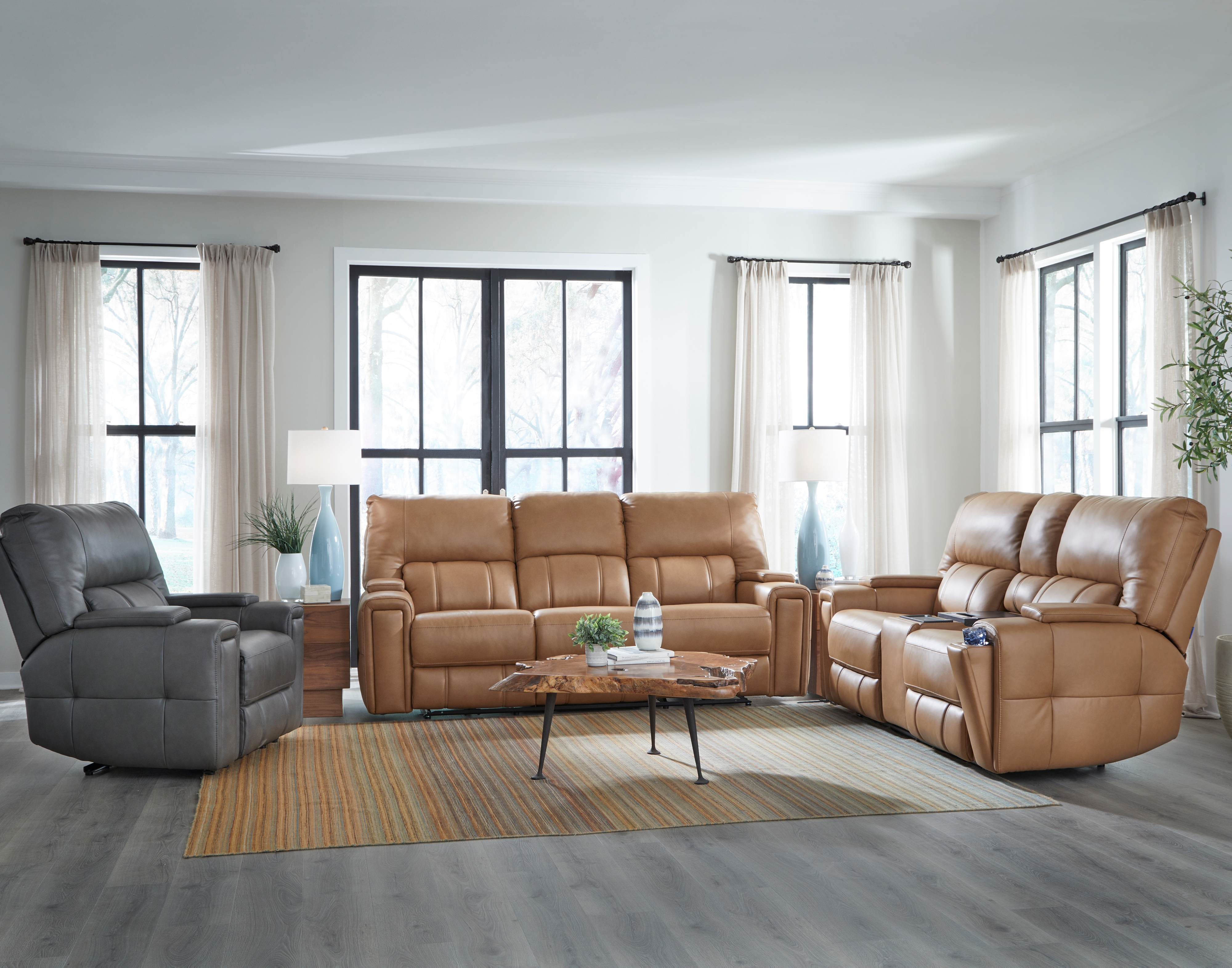 Triple Power Sofa W/ Power Drop Down Table