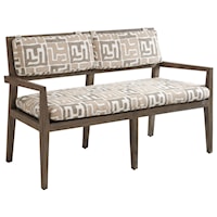 Contemporary Outdoor Teak Wood Bench with Cushions