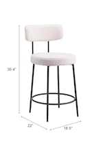 Zuo Blanca Collection Contemporary Upholstered Barstool