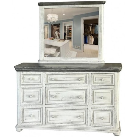 9-Drawer Dresser and Mirror Set