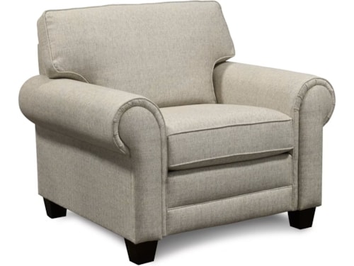 Transitional Chair with Rolled Arms