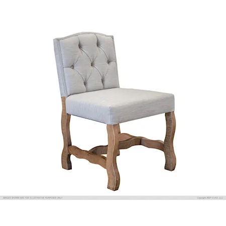 Farmhouse Upholstered Dining Chair with Button Tufted Back