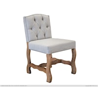 Farmhouse Upholstered Dining Chair with Button Tufted Back