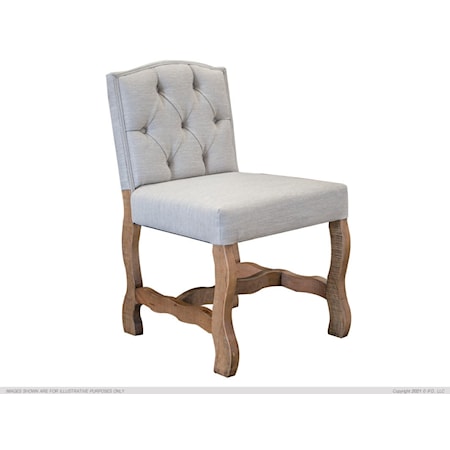 Farmhouse Upholstered Dining Chair with Button Tufted Back
