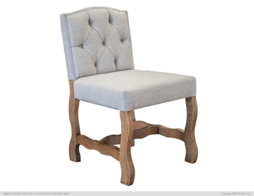 Farmhouse Upholstered Dining Chair with Button Tufted Back