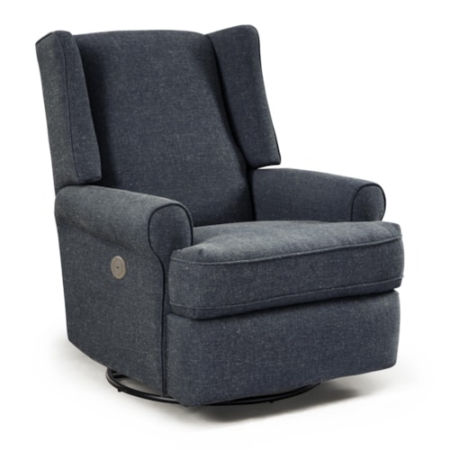 Wing Chair Style Power Swivel Glider Recliner