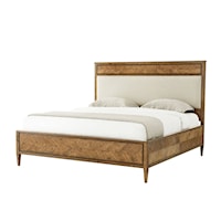 Transitional Upholstered California King Panel Bed