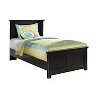 Casual Twin Panel Bed with Metal Bed Frame