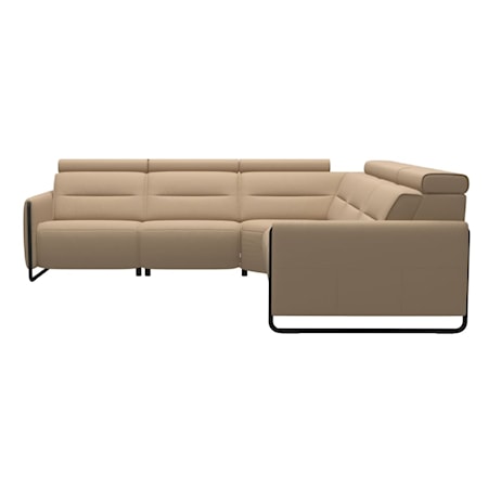 Power Recline Sectional Sofa with Steel Arms