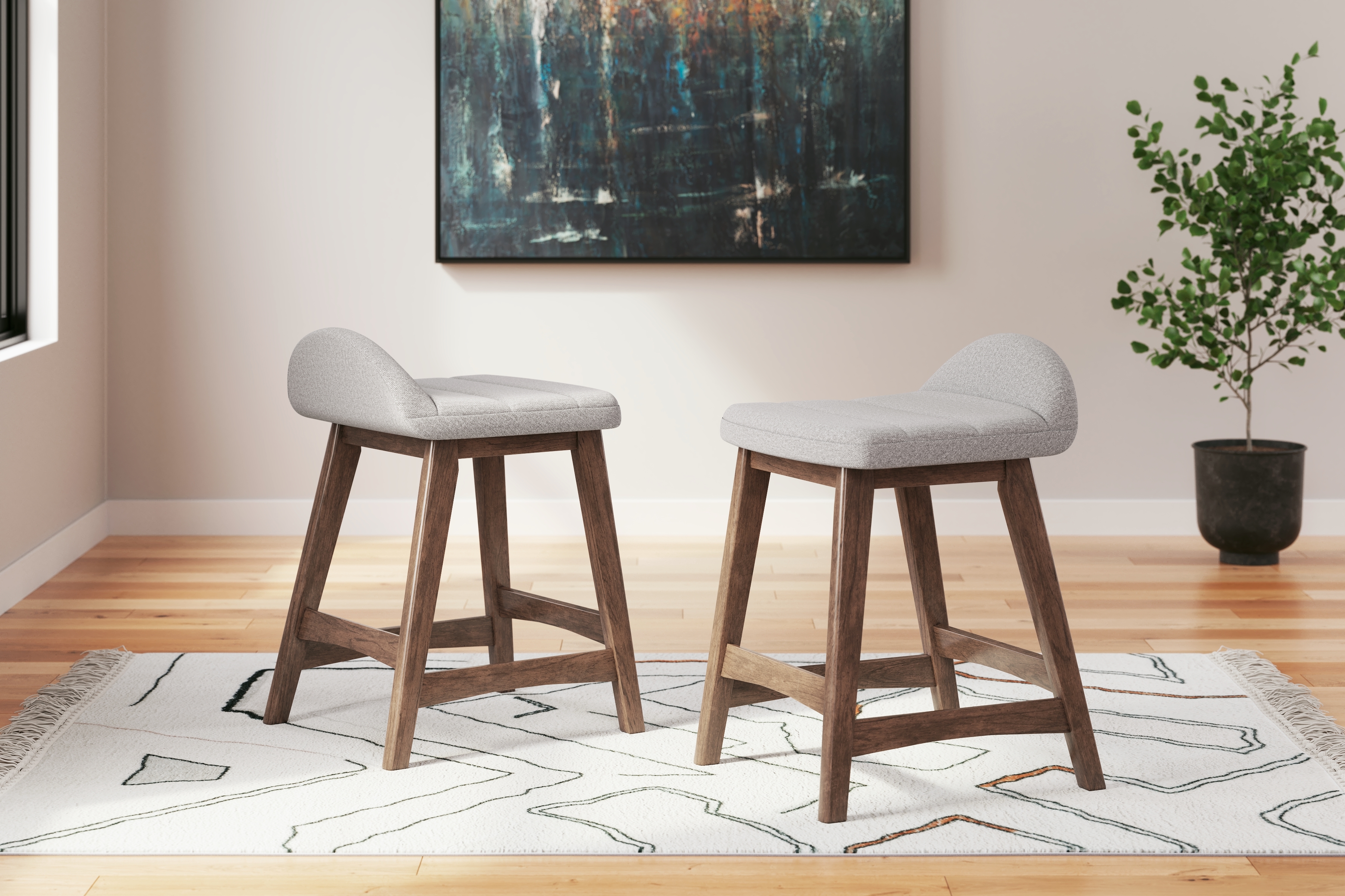 Signature Design by Ashley Lyncott Upholstered Barstool