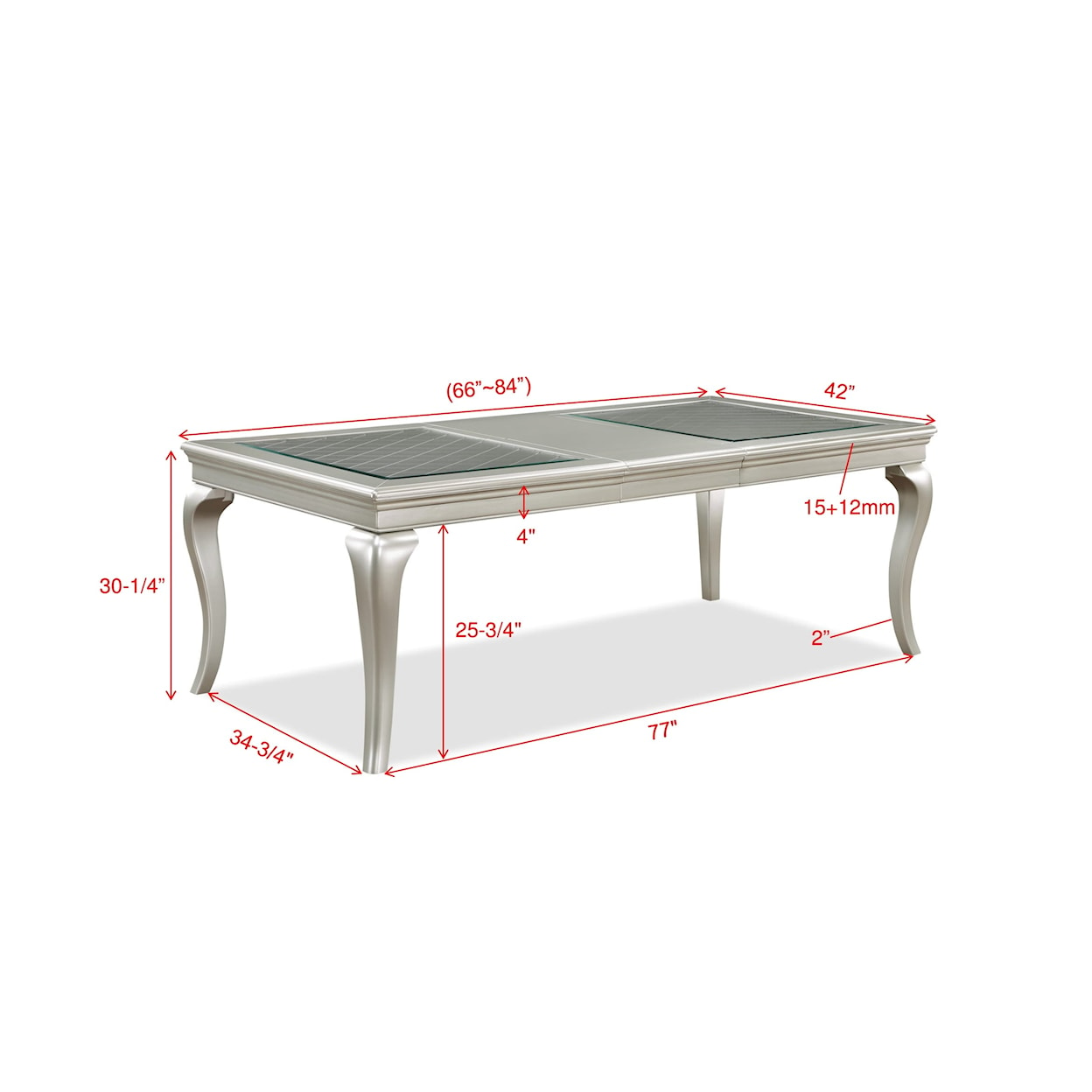 Crown Mark Caldwell Dining Table with 18-Inch Table Leaf