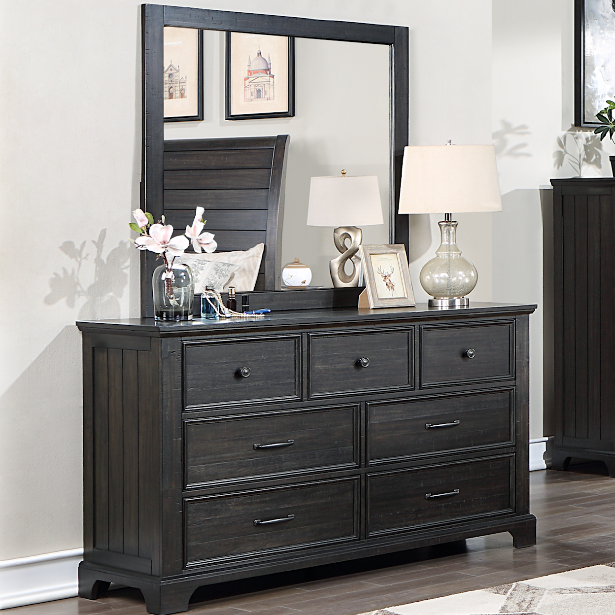 New Classic Furniture Stafford County Dresser & Mirror