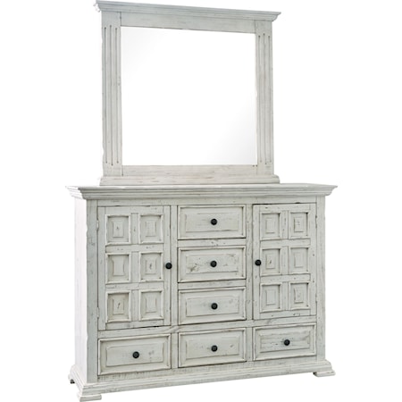 Dresser and Mirror Set