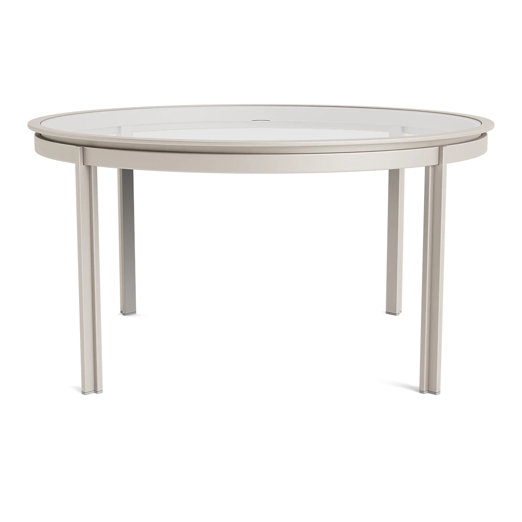 Modern 54" Rd. Glass-Top Dining Table