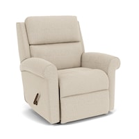 Casual Manual Recliner with Rolled Arms