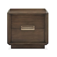 Contemporary 2-Drawer Nightstand with Felt-Lined Top Drawer