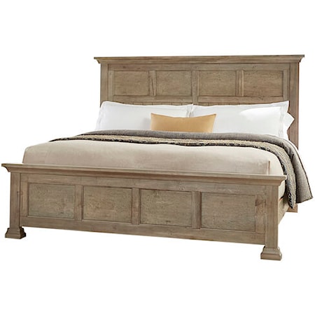 Rustic California King Solid Wood Window Pane Bed