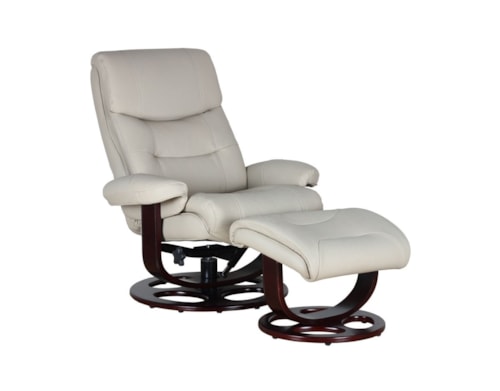 Traditional Pedestal Swivel Recliner & Ottoman