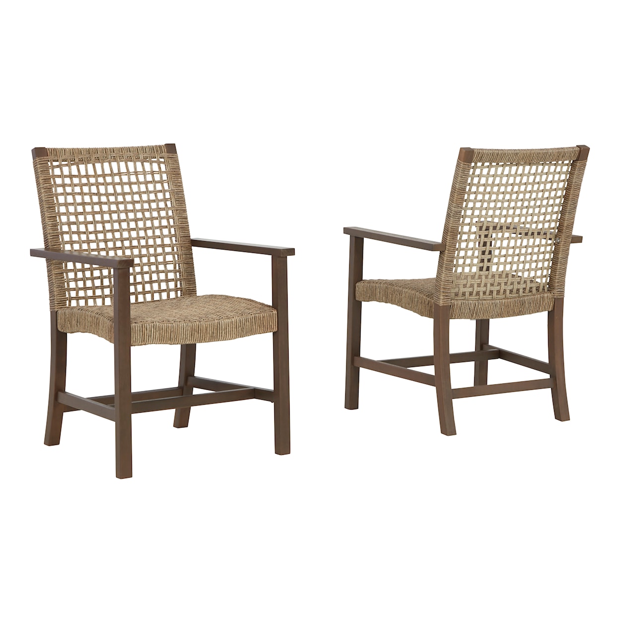 Signature Design by Ashley Germalia Resin Wicker/Wood Outdoor Dining Arm Chair