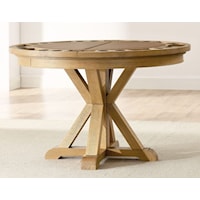 Rustic 48-inch Round Dining Game Table with Folding Top - Natural
