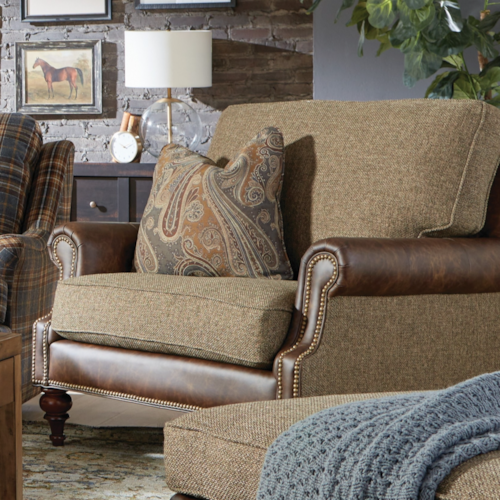 Traditional Chair and a Half with Turned Legs