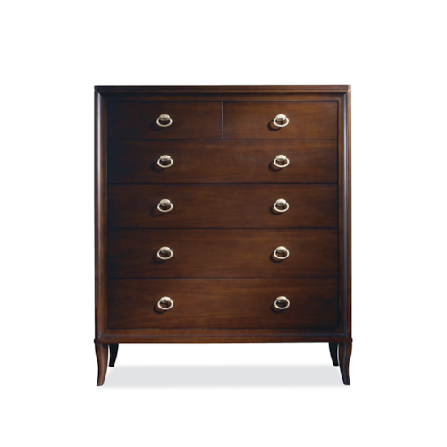 Transitional 6-Drawer Chest with His and Hers Jewelry Trays