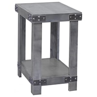 Chairside Table with Metal Accents