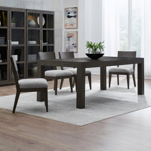 Contemporary 5-Piece Dining Set with 20" Self-Storing Leaf