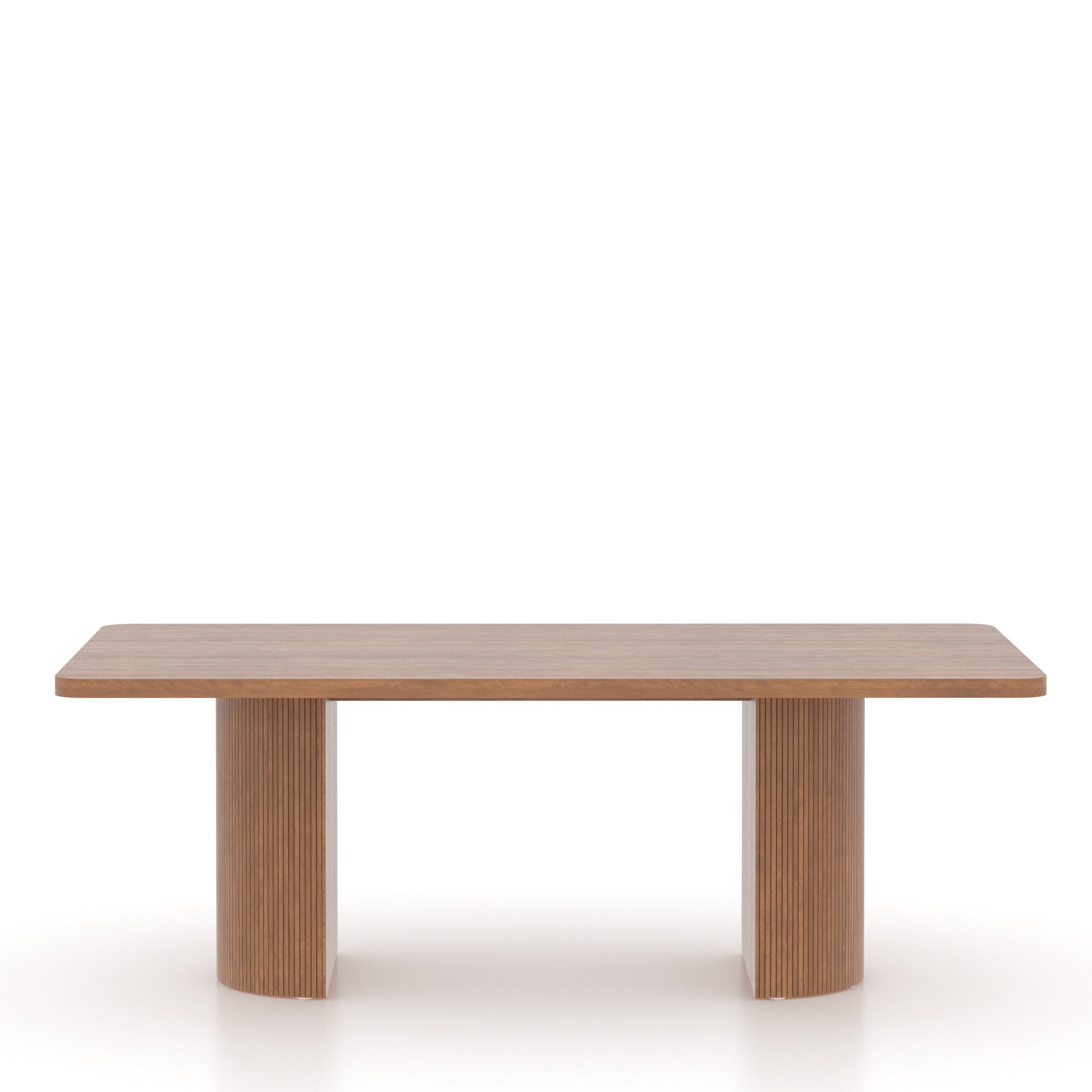 Double-Pedestal Table w/Half-Cylinder Base