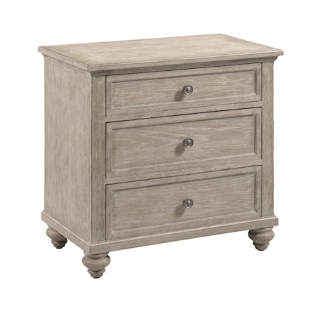 Three Drawer Straight Nightstand